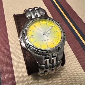 Steel Fossil Watch in Yellow